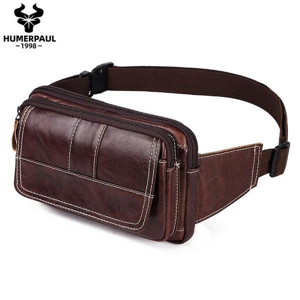 

leather men's waist bag leather multifunctional chest messenger bag