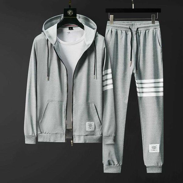 

2020 brand new fall men sets pants clothing sweatsuit cardigan fashion hoodies clothes trousers sportswear sweatpants tracksuits, Gray