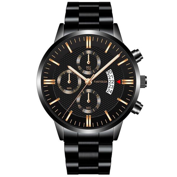 

wristwatches fashion 2021 mens watch quartz classic black wristwatch steel belt luxury calendar business herren uhren gifts for men, Slivery;brown