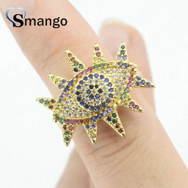 

cluster rings 5 pieces,women fashion jewelry,the rainbow series big eyes shape rings,18kgold plating pave setting cz rings, ring, Golden;silver