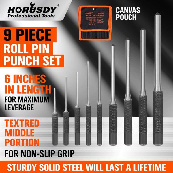 

hand tools 9pcs professional roll pin spring punch set gun bolt catch up case tool pins grip kit