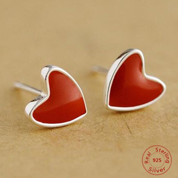 

stud heart full of love 925 sterling silver earrings for women fashion european and american jewelry ear, Golden;silver