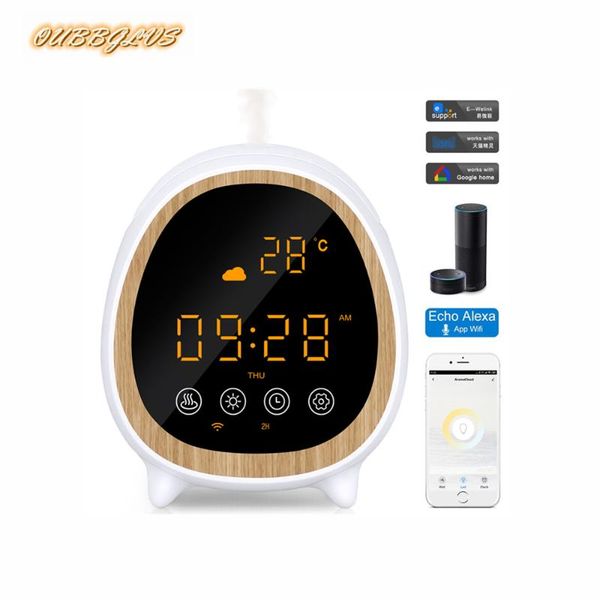 

humidifiers 200ml smart wifi air humidifier intelligent voice control essential oil aroma diffuser with real-time weather clock