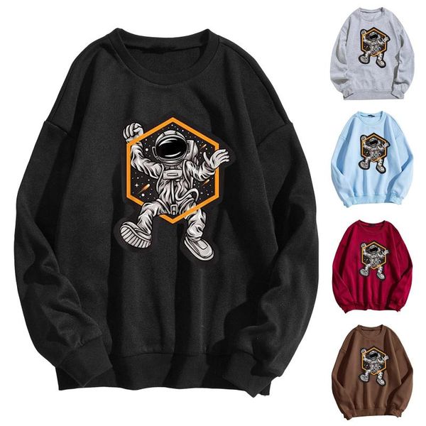 

women's hoodies & sweatshirts skeleton skull print women oversized sweatshirt long sleeve drop-shoulder loose fall clothes female pull, Black