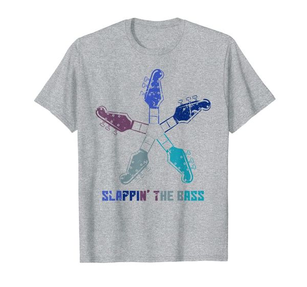 

slappin' the bass | retro guitar players gift t-shirt, White;black