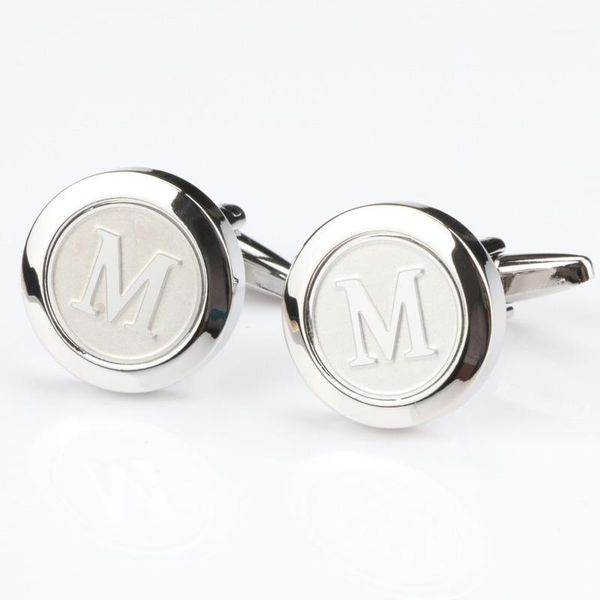 

mens classic silver initial cufflinks alphabet letter cufflinks formal business wedding shirts a-r1, Silver;golden