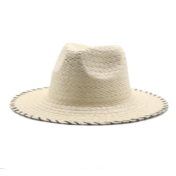 

wide brim hats women summer spring solid natrual raffia belt flower elegant straw beach sun protection khaki, Blue;gray