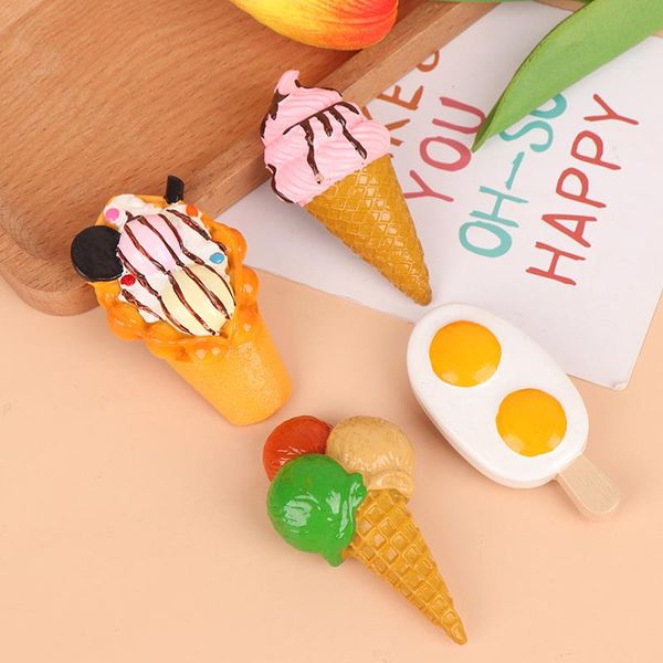 

fridge magnets 3d simulation food cute cone ice cream choc-ice resin refrigerator magnet sweetmeats wholesale production 1pcs