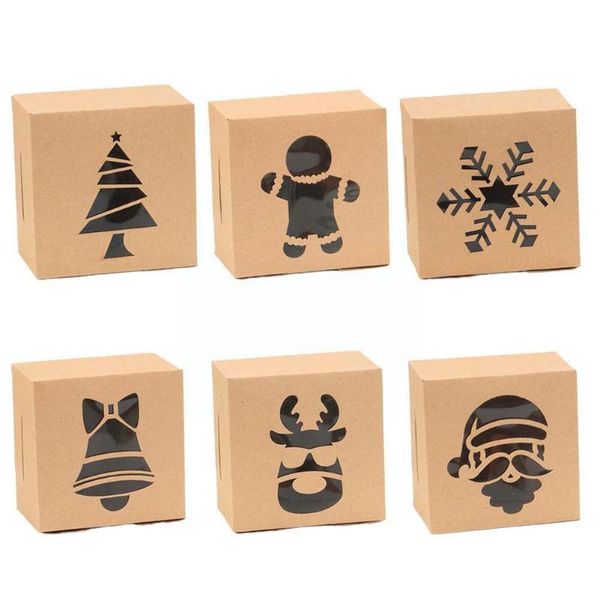 

gift wrap 10pcs christmas candy bags kraft paper box for chocolate cookie packaging bag year party wedding decorat z1p4