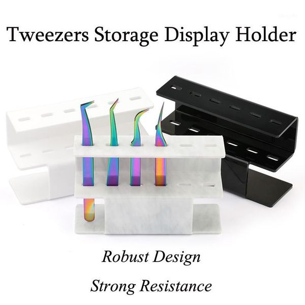 

acrylich tweezers storage holder eyelash extension tweezer display stand rack durable nail beauty maketup tool shelf1