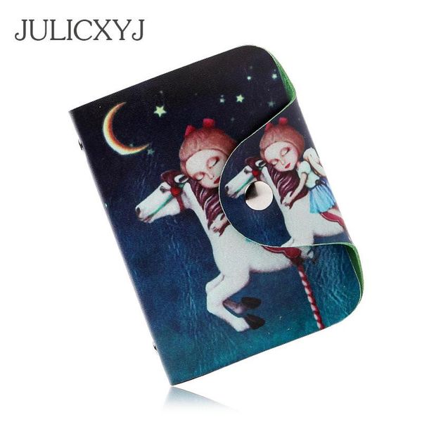 

card holders julicxyj cute cartoon 26 slots women man credit bank cards holder passport cover bag case for student girl carteira mujer, Brown;gray