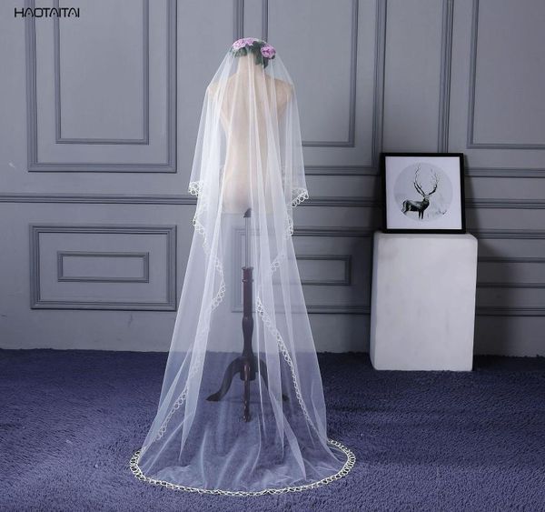 

bridal veils bride veil white tulle layer 3 m cathedral long wedding accessories, Black