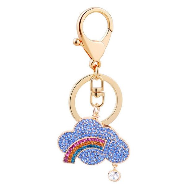 

keychains creative rainbow cloud metal key chain pendant seven colorful diy girls bags car accessories small gifts, Silver