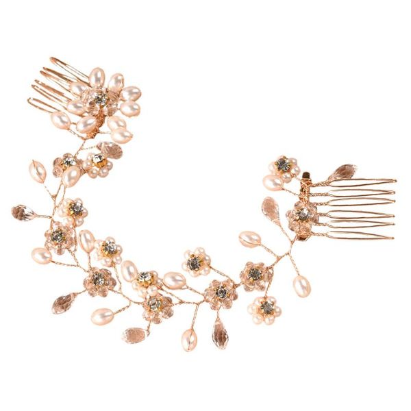 

hair brushes elegant bridal comb exquisite floral crystal decor accessory, Silver