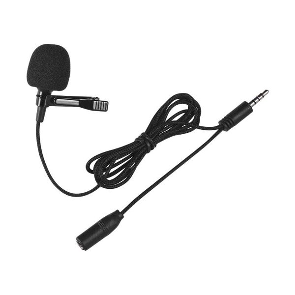 

microphones mini clip-on lapel lavalier condenser 3.5mm microphone mic with headphone output for cellphone dslr camera computer pc laptop