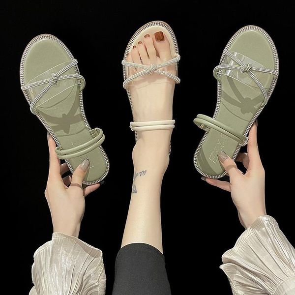 

flat shoes female woman's slippers luxury slides 2021 designer scandals pu basic woman, Black