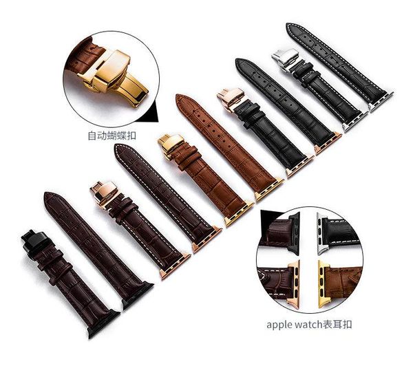 

watch bands 2021 all band real leather material soft strap for wristwatch ch001, Black;brown