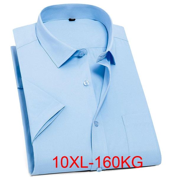 

men's dress shirts summer shirt 10xl bust 168cm 9xl 8xl 7xl plus size for men, White;black