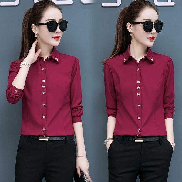 

summer korean chiffon women blouses office lady long sleeve shirt fashion shirts plus size 5xl blusas femininas elegante 210531, White