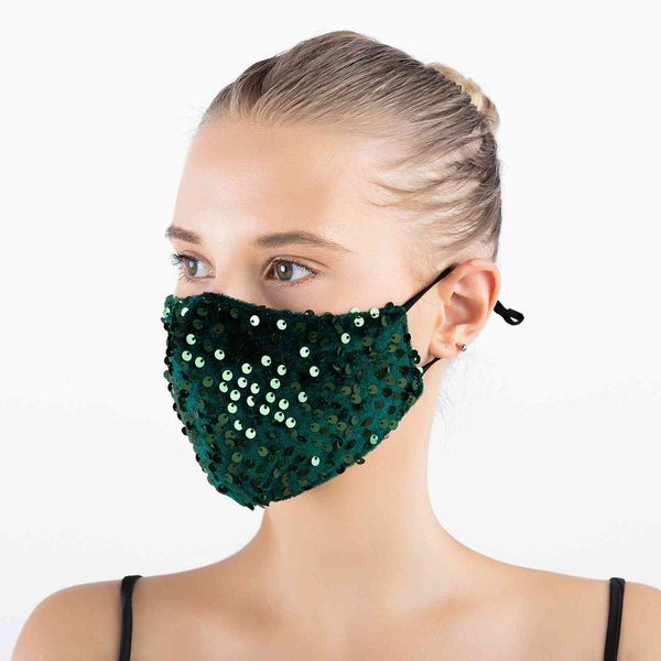 

protective pocket sequin bead pure cotton fashion mask female breathable swan velvet