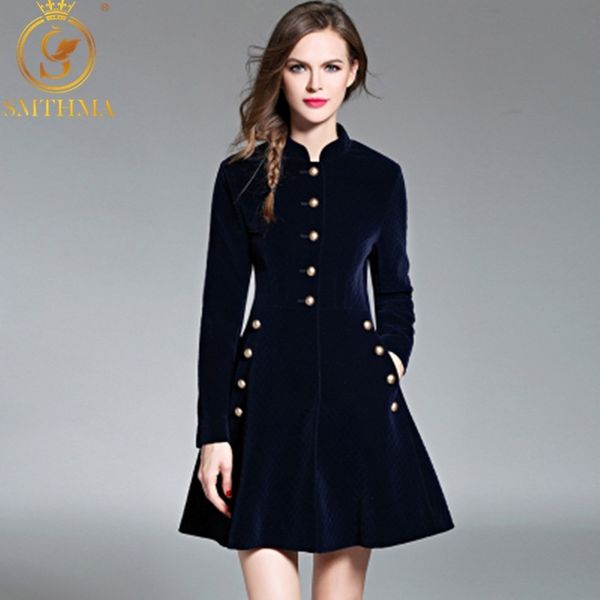 

fashion winter plus size dress runway jacket women's luxury velvet heavy single-breasted vestidos 210520, Black;gray