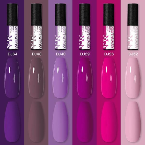 

nail art kits meet across 4/6 pcs gel polish set semi permanent hybrid varnish base coat soak off uv led