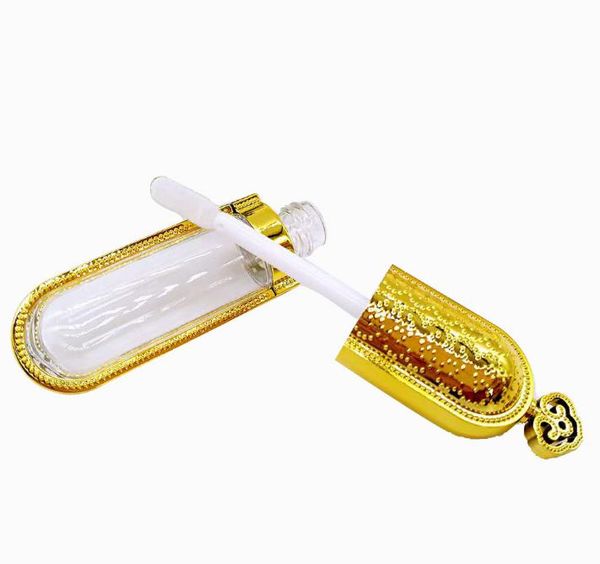 2021 50 stücke DIY Leere Lip Gloss Tubes Gold Crown Design Lippenstift Flasche Container Schönheit Werkzeug Probe Nachfüllbare Lipgloss flasche