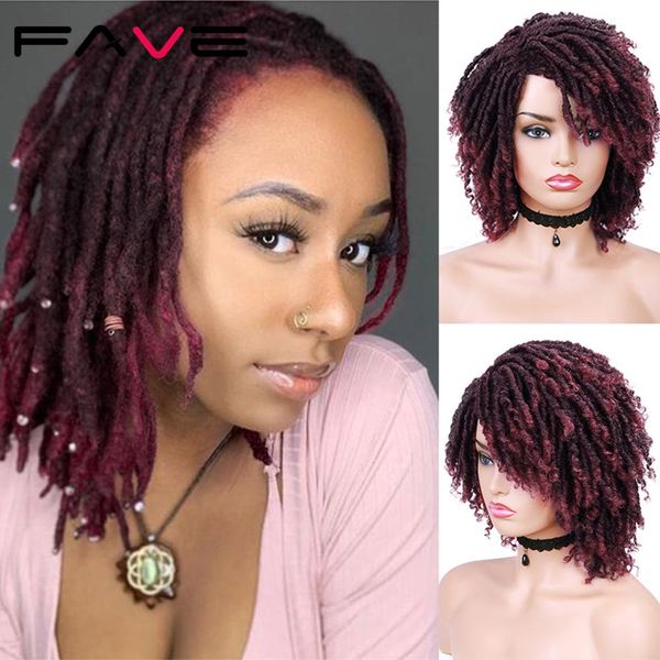 

short dreadlock ombre bug 1b99j braiding crochet twist hair 6 inch synthetic wig for black women/man high temperature fiberfactory direct
