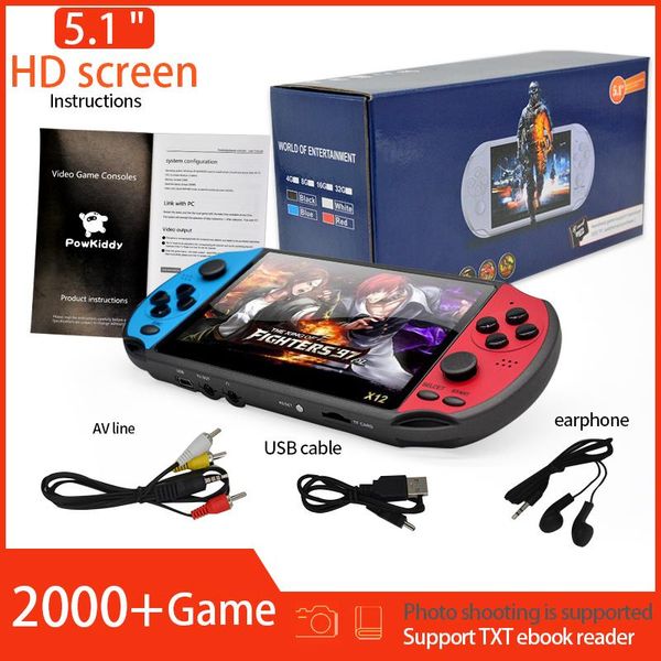 

mecool x12 game player 1200+ games 480p 5.1 inch 8g 16g lcd screen built-in battery retro video handheld console for child portable players