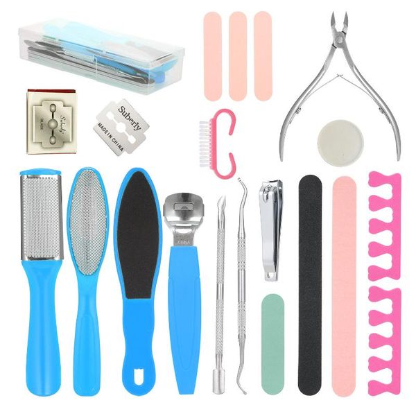 

nail art kits 20 pcs/set pedicure tool foot sharpener set file rubbing scraper peeling exfoliating prevent dead skin manicure