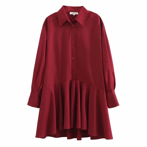 

spring women lantern sleeve mini shirt dress solid female turndown collar clothes office lady loose vestido d7328 210430, Black;gray