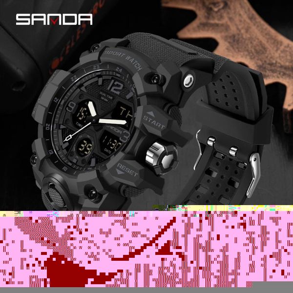

wristwatches sanda brand sports men's watches military quartz watch man waterproof wristwatch for men clock relogios masculino 603, Slivery;brown