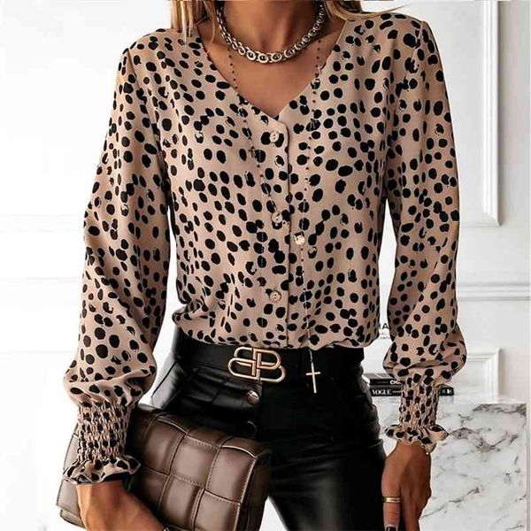 

foridol elegant pokla dot shirt women casual long sleeve autumn winter blouses ladies fall for women fashion 210415, White