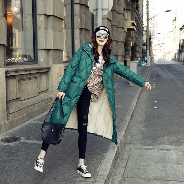 

duck coat winter white down women korean puffer jacket chaqueta mujer yy1262, Black