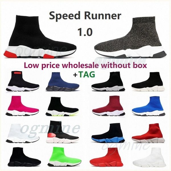 

mens fashion sock casual shoes womens air platform sneakers speed cushion socks trainer 1 2.0 triple 35-45 balencaiga u4mv#, Black