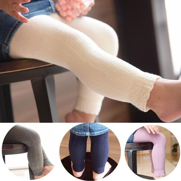 

trousers girls pencil pant autumn 2021 korean knitted cotton kids leggings solid color legging baby toddler ankle luster pants, Blue