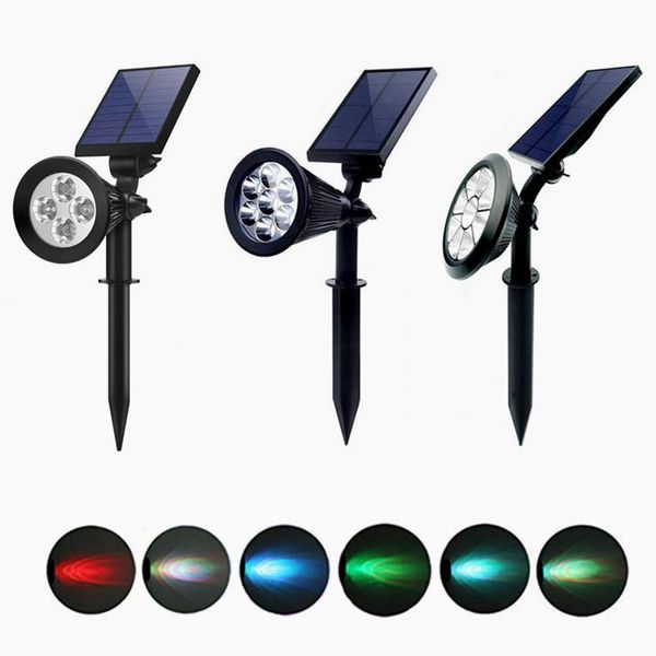 

solar lamps led outdoor spotlight 4/7/9led light waterproof floor lawn wall garden decoration landscape lamp
