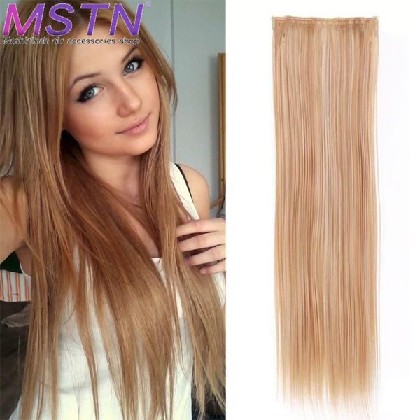 

synthetic wigs mstn women extended hair medium length straight ponytail light brown natural accessories comfortable and natura, Black