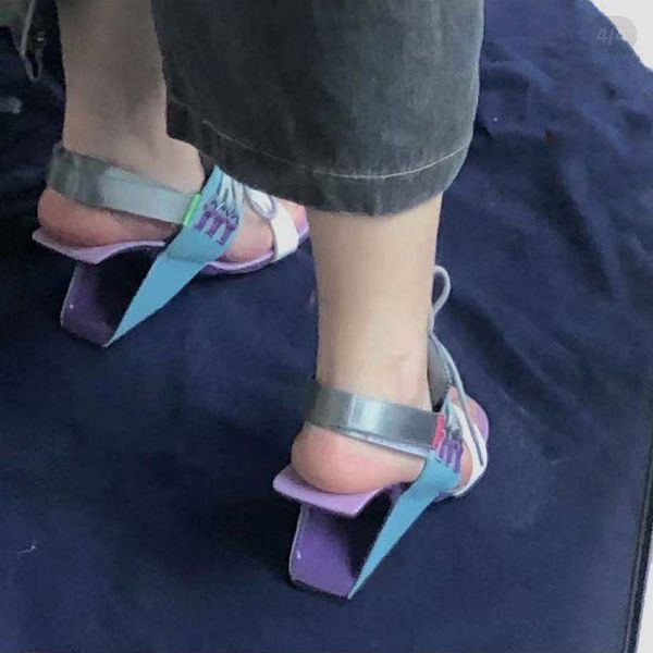

heels gravity chunky sandals weird women's shoes fashionable open toe woman b394 49ui, Black