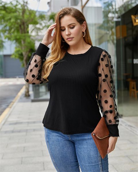 

women's knitted shirts polka dot shreds, sleeve , autumn style, clothes, White