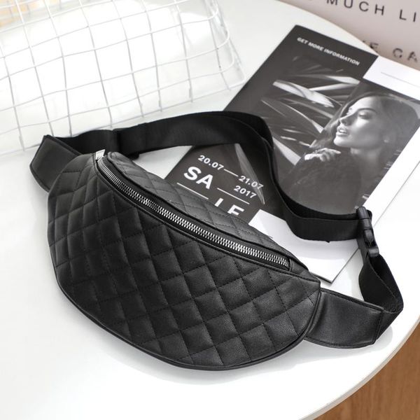 

fashion women man belt bag leather black waist money phone pouch bags