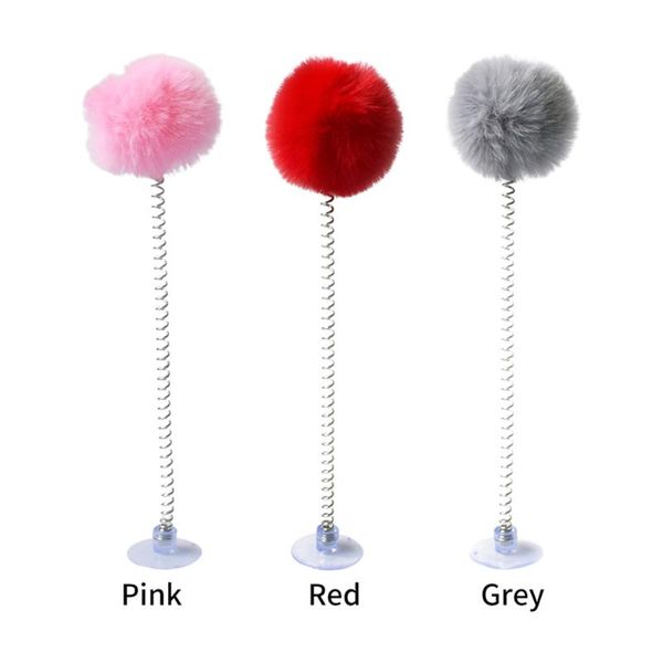 

cat toys plush bell ball smooth surface pet supplies durable stainless steel play sucker spring voice toy funny absorbed interact