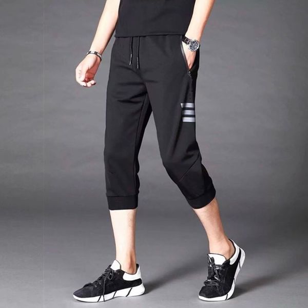 

men's shorts shorts korean fashion 5-point ice silk casual pants men's beach 7-point capris summer, White;black