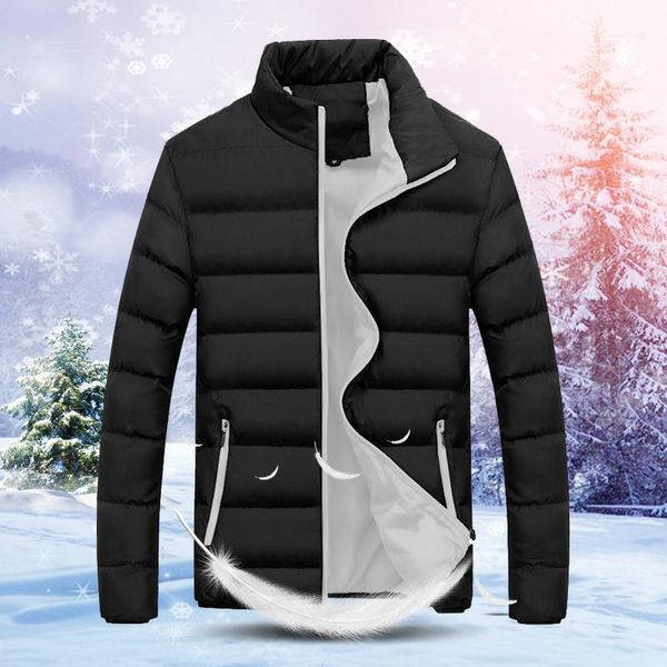 

men's down & parkas winter jacket men clothes thick warm streetwear cotton coat fashion hiver parka 55131, Black