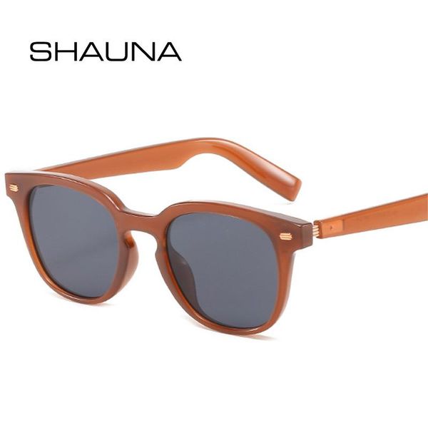 

sunglasses shauna ins fashion round women retro rivets decoration eyewear men jelly color sun glasses shades uv400, White;black