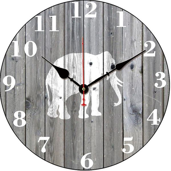 

wall clocks shabby chic vintage elephant clock style arab numerals large watch orologio da parete farmhouse art decor