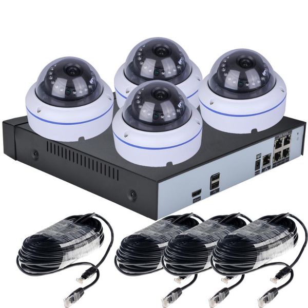 

hamrolte cctv camera system h.265 4ch poe nvr 5mp vandalproof 2.8mm lens wide angle dome kit xmeye app access systems