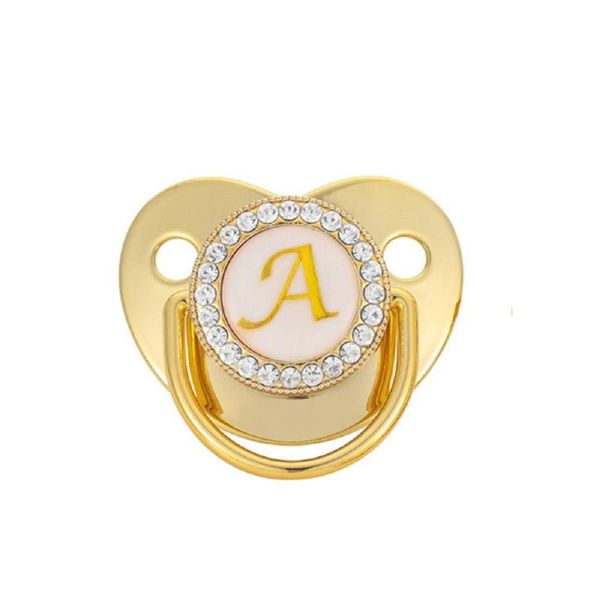 

pacifiers# letters baby pacifier born silicone gold bling infant nipple