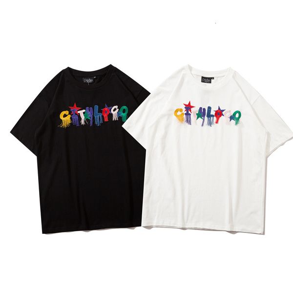 

fashion t shirt impass simple national short sleeve men's ins brand high street vibe wind blast design feeling, White;black