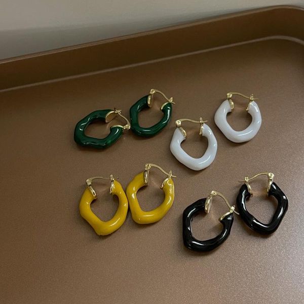 

hoop & huggie origin summer vintage irregular geometrical earrings for women girl multiple styles spray gold metallic jewelry, Golden;silver